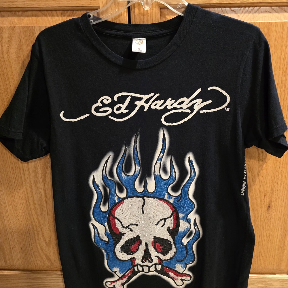 Ed Hardy Black Graphic T-Shirt for Men